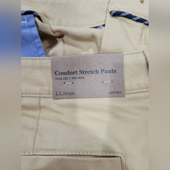 L.L. Bean NWT Women's Comfort Stretch Pants, Mid-Rise Wide-Leg Chino Size 20W - Picture 5 of 10